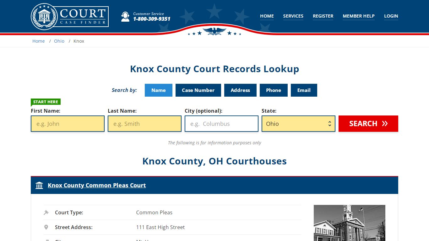 Knox County Court Records | OH Case Lookup - CourtCaseFinder.com