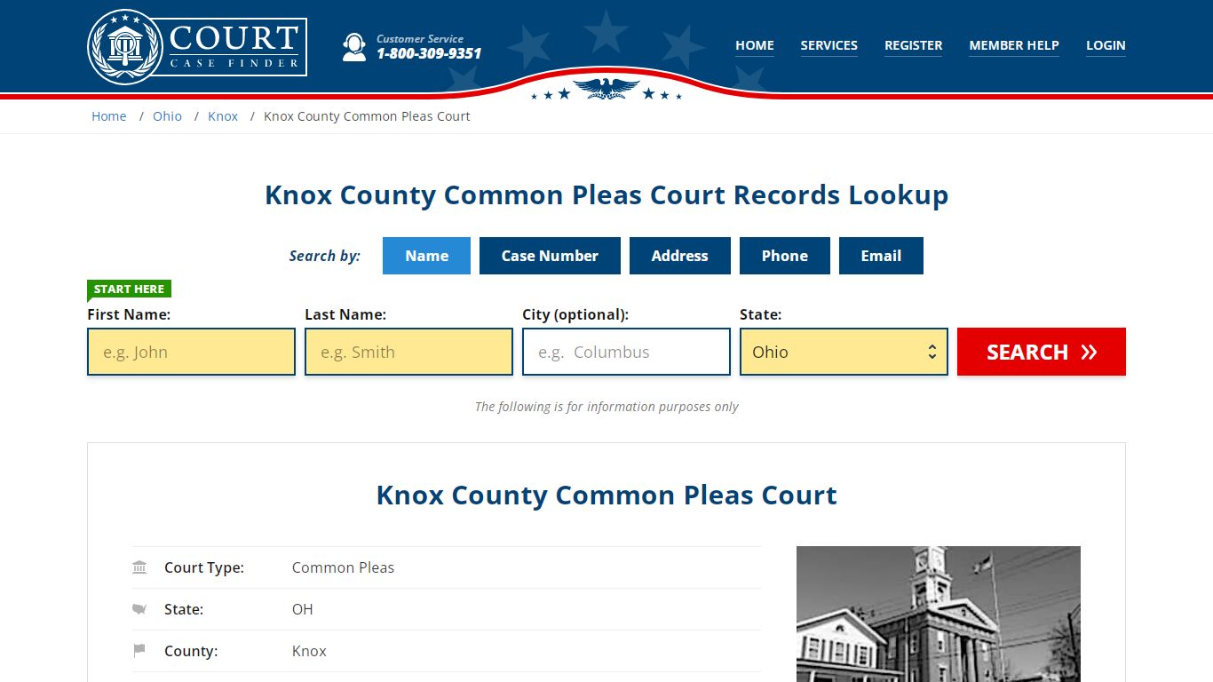 Knox County Common Pleas Court Records Lookup - CourtCaseFinder.com
